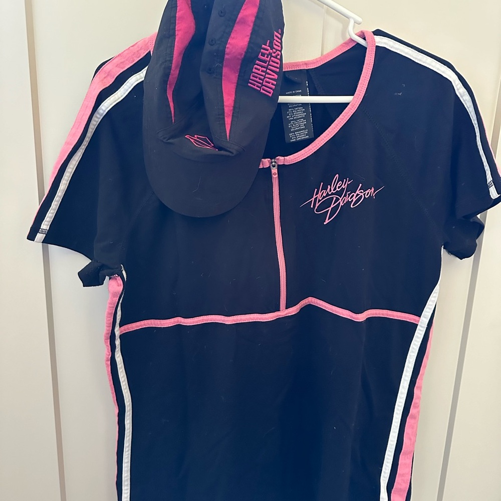 Harley Davidson Shirt and Hat.